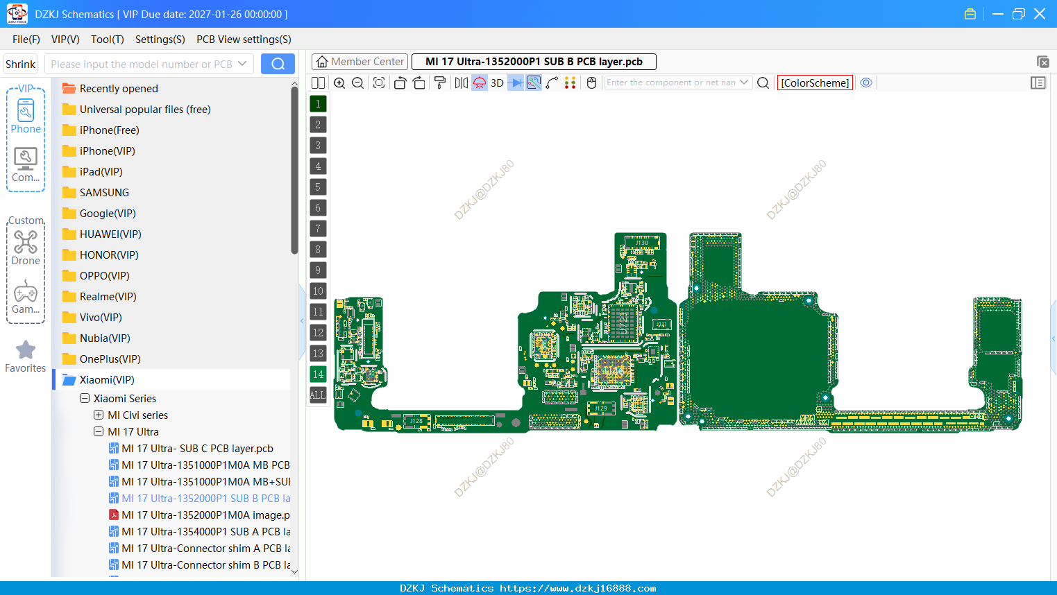 Xiaomi MI 17 Ultra-1352000P1 SUB B PCB Layer